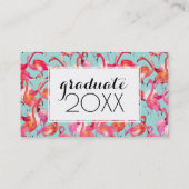 Foto-Abschluss| Watercolor-Flamingos erfasst Telefonnummerkarte (Rückseite)