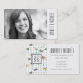 Foto-Abschluss| Watercolor-Palmen Telefonnummerkarte (Vorne/Hinten)