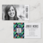 Foto-Abschluss| Watercolor-Paradiesvogel Telefonnummerkarte (Vorne/Hinten)