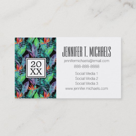 Foto-Abschluss| Watercolor-Paradiesvogel Telefonnummerkarte (Rückseite)