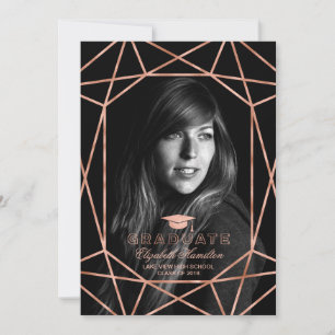 Foto-Abschlussankündigung Geometrisch Rose Gold Ankündigung