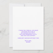 Foto Absolvent bunt 8. Klasse grad Typografie Dankeskarte (Rückseite)