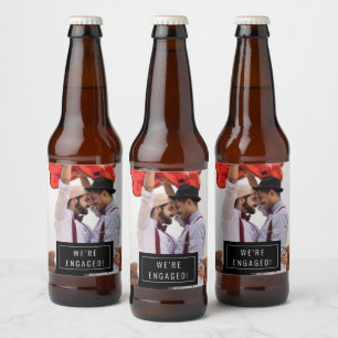 Foto Abzeichen   Ankündigung der Verlobung   Bier- Bierflaschenetikett