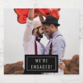 Foto Abzeichen | Ankündigung der Verlobung | Bier- Bierflaschenetikett (Einzelnes Label)