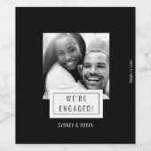 Foto Abzeichen | Ankündigung der Verlobung | Weine Weinetikett (Einzelnes Label)