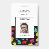 Foto-Abzeichen der Lehrerschule mit farbenfrohen H Ausweis (Rückseite)