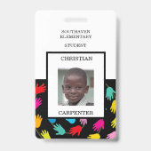 Foto-Abzeichen der Studentenschule mit farbenfrohe Ausweis (Rückseite)