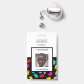 Foto-Abzeichen der Studentenschule mit farbenfrohe Ausweis (Rückseite mit Ausziehbar)