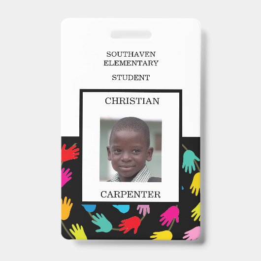 Foto-Abzeichen der Studentenschule mit farbenfrohe Ausweis (Vorderseite)