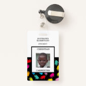 Foto-Abzeichen der Studentenschule mit farbenfrohe Ausweis (Rückseite mit Rechteck)