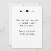 Foto Abzeichen | Foto B/W | Weiß | Verlobung Einladung (Rückseite)