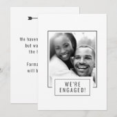 Foto Abzeichen | Foto B/W | Weiß | Verlobung Einladung (Vorne/Hinten)