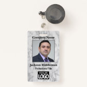 Foto Abzeichen - Grauer Marmor Ausweis (Vorderseite mit Rechteck)