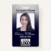 Foto Abzeichen - Navy Blue mit Imitaten Glitzer Ausweis (Vorderseite)