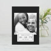 Foto Abzeichen | SAVE THE DATE | flach | Schwarz (Stehend Vorderseite)