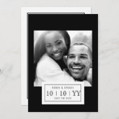 Foto Abzeichen | SAVE THE DATE | flach | Schwarz (Vorne/Hinten)