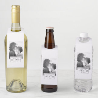 Foto Abzeichen | SAVE THE DATE | Flasche | weiß Flaschenanhänger