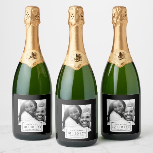 Foto Abzeichen | SAVE THE DATE | Flaschenetikett | Schaumweinetikett (Flaschen)