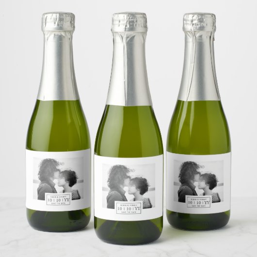 Foto Abzeichen | SAVE THE DATE | Mini-Etikett | we Schaumweinetikett (Flaschen)