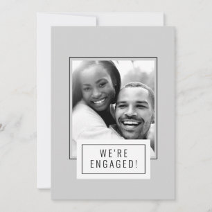 Foto-Abzeichen   SW-Foto   Grau   Hochzeitskarte Einladung