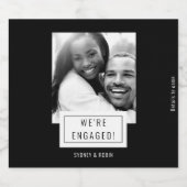 Foto Abzeichen | VERLOBUNG | Bier-Etikett | Schwar Bierflaschenetikett (Einzelnes Label)