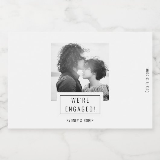 Foto Abzeichen | VERLOBUNG | Mini Sparkling Labrad Schaumweinetikett (Einzelnes Label)