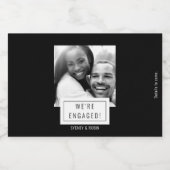 Foto Abzeichen | VERLOBUNG | Mini Sparkling Labrad Schaumweinetikett (Einzelnes Label)