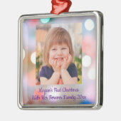 Foto "adoptiert Kind zu Weihnachten, Name" Ornament Aus Metall (Links)