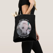 Foto Adorable White Puppy Dog Beste Mama Schwarz Tasche (Von Nahem)
