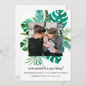 Foto "Adresswechsel in tropischen Blätter" Ankündigung (Vorne/Hinten)