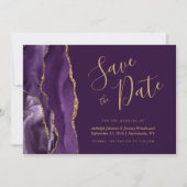 Foto Agate Lila Gold Plum Save the Date (Vorderseite)