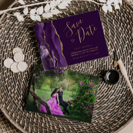 Foto Agate Lila Gold Plum Save the Date