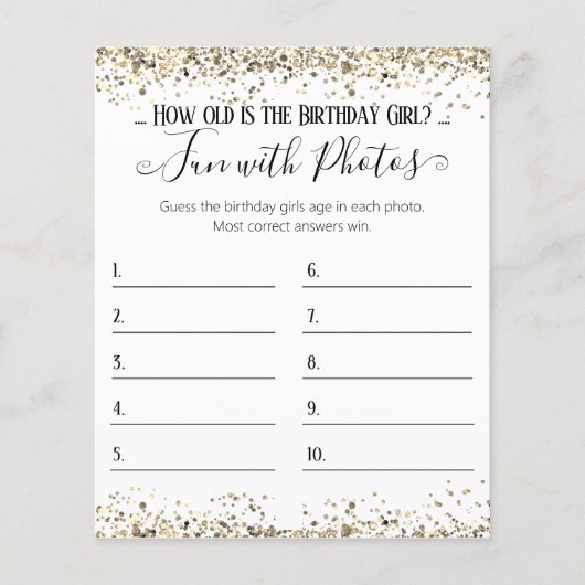 Foto Age Guessing Game (Vorderseite)