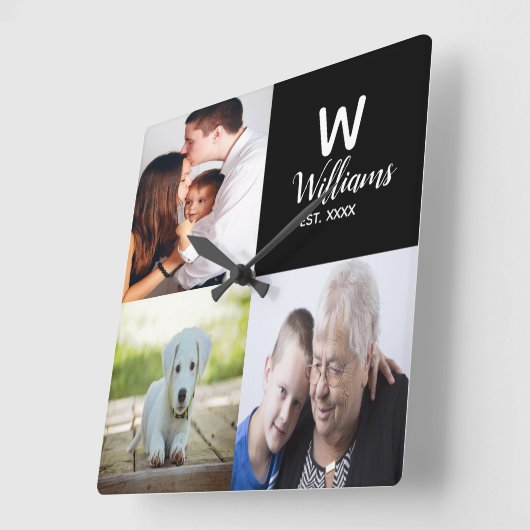 Foto Akrylhalterung Quadratische Wanduhr (Winkel)