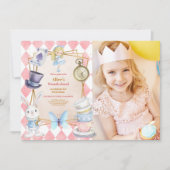 Foto Alice im Wunderland Geburtstag Einladung (Vorderseite)