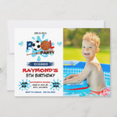 Foto All Star Sport Pool Party Einladung (Vorderseite)