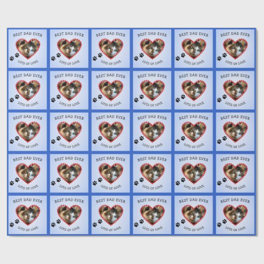 Foto am besten Papa blau Geschenkpapier (Flach)