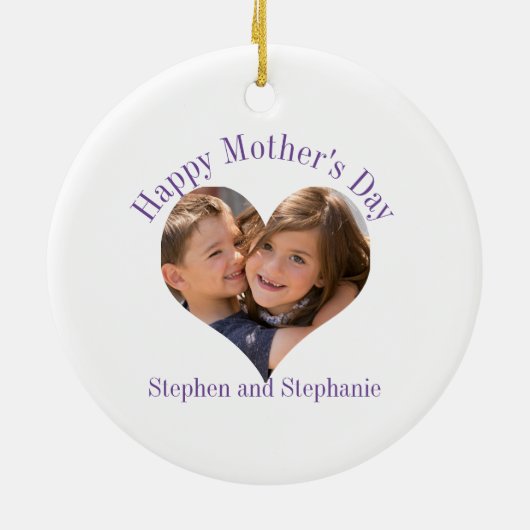 Foto am Muttertag Keramik Ornament (Hinten)