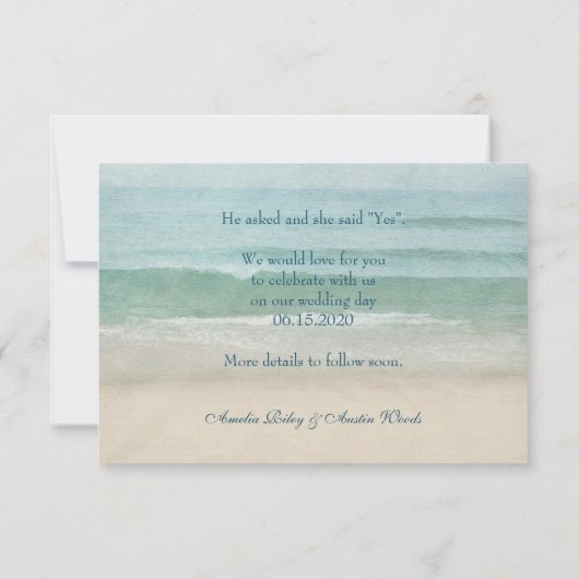 Foto am Strand für Save the Date (Rückseite)