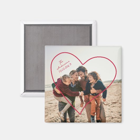 Foto am Valentinstag Magnet (Vorderseite/Rückseite)