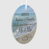 Foto an Back First Christmas Together Beach Ornament (Vorderseite)