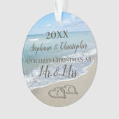 Foto an Back First Christmas Together Beach Ornament (Vorderseite)