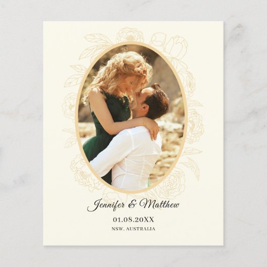 Foto an der Blumengrenze Save the Date Einladung Flyer (Vorne)