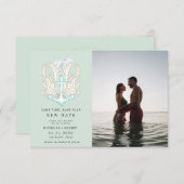 Foto an der Küste Ändern Sie das Datum Einladung (Vorne/Hinten)