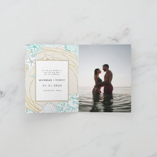 Foto an der Küste Ändern Sie das Datum Einladung (Innenseite)