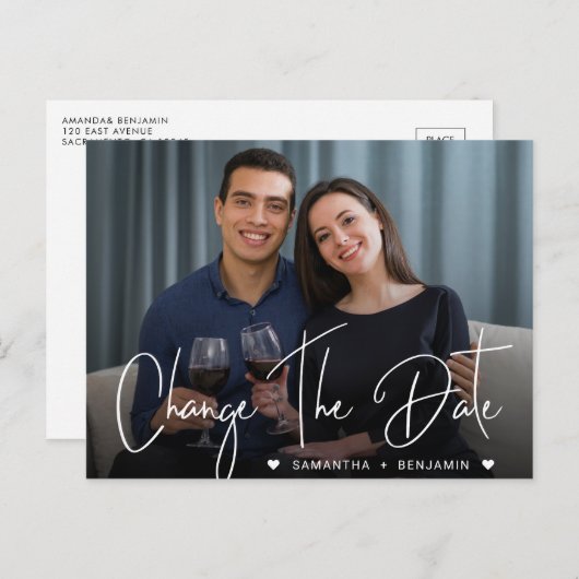 Foto ändert die Ankündigung der Hochzeit Postkarte (Vorne/Hinten)