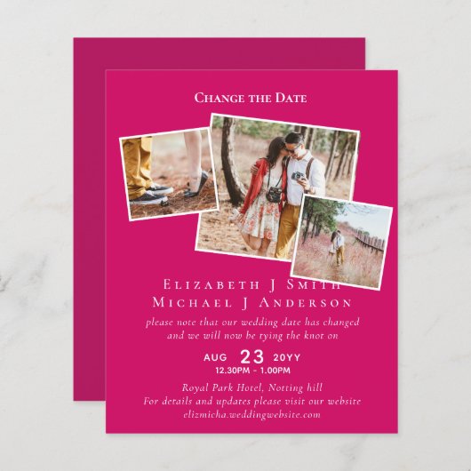 FOTO ändert die Datumspläne Aufschieben JEDES Erei (Vorne/Hinten)