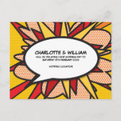 Foto ändert unser Datum verschoben Moderne Spaß Ankündigungspostkarte (Rückseite)