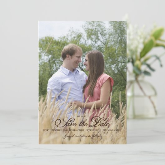 Foto Ankündigung Datum freihalten (Stehend Vorderseite)