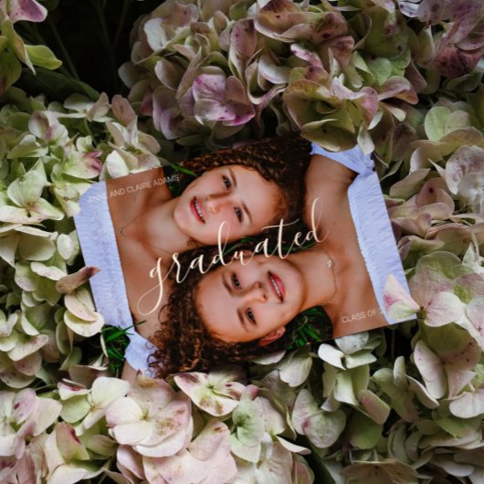 Foto-Ankündigung für doppelte Abschlüsse Folieneinladung